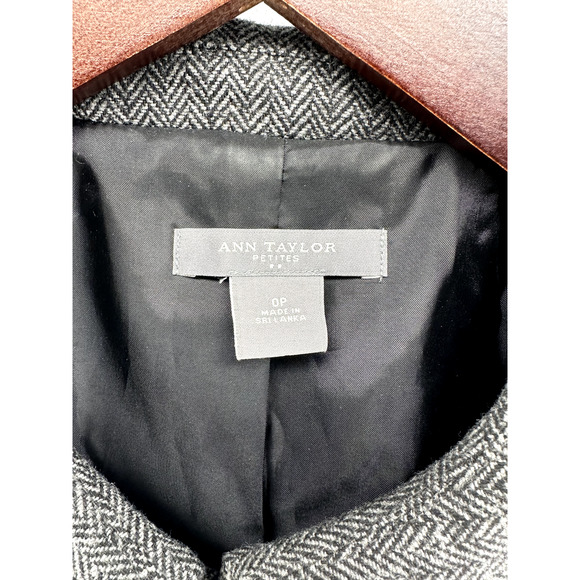 Ann Taylor Petites Womens Jacket Size 0P Dark Gray Long Sleeve Full Button - Picture 10 of 14